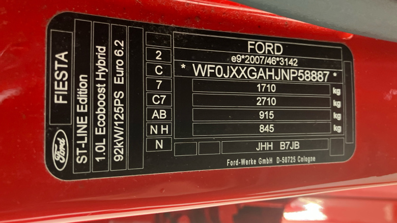 Ford Fiesta 1.0 EcoBoost Hybrid mHEV 125 ST-Line 5dr Auto Petrol Hatchback